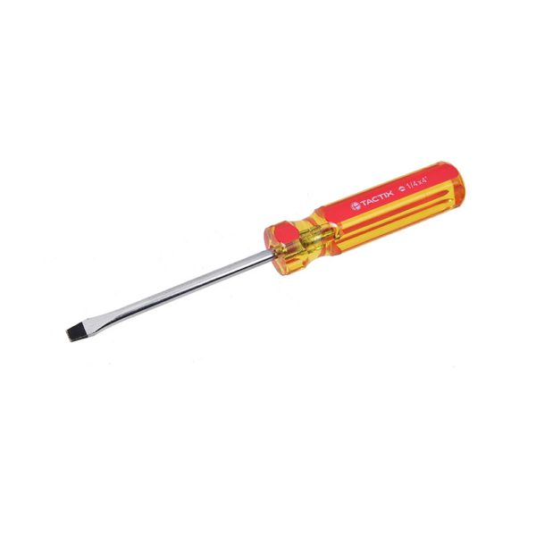 Tactix Crystal Handle Screwdriver Slots 1/4 X 6"
