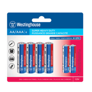 Westinghouse Super Heavy Duty Battery AA 4 Pack With 2 AAA