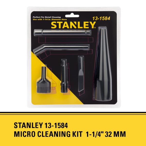 Stanley Micro Cleaning Kit Vacuum Attachments for Wet/Dry Vacuum 1-1/4" Hose, 6 Pack