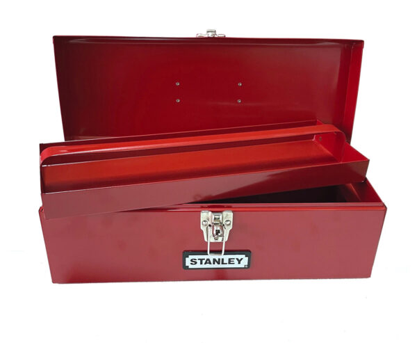 19  X 7 X 7 RED  TOOL BOX WITH TRAY